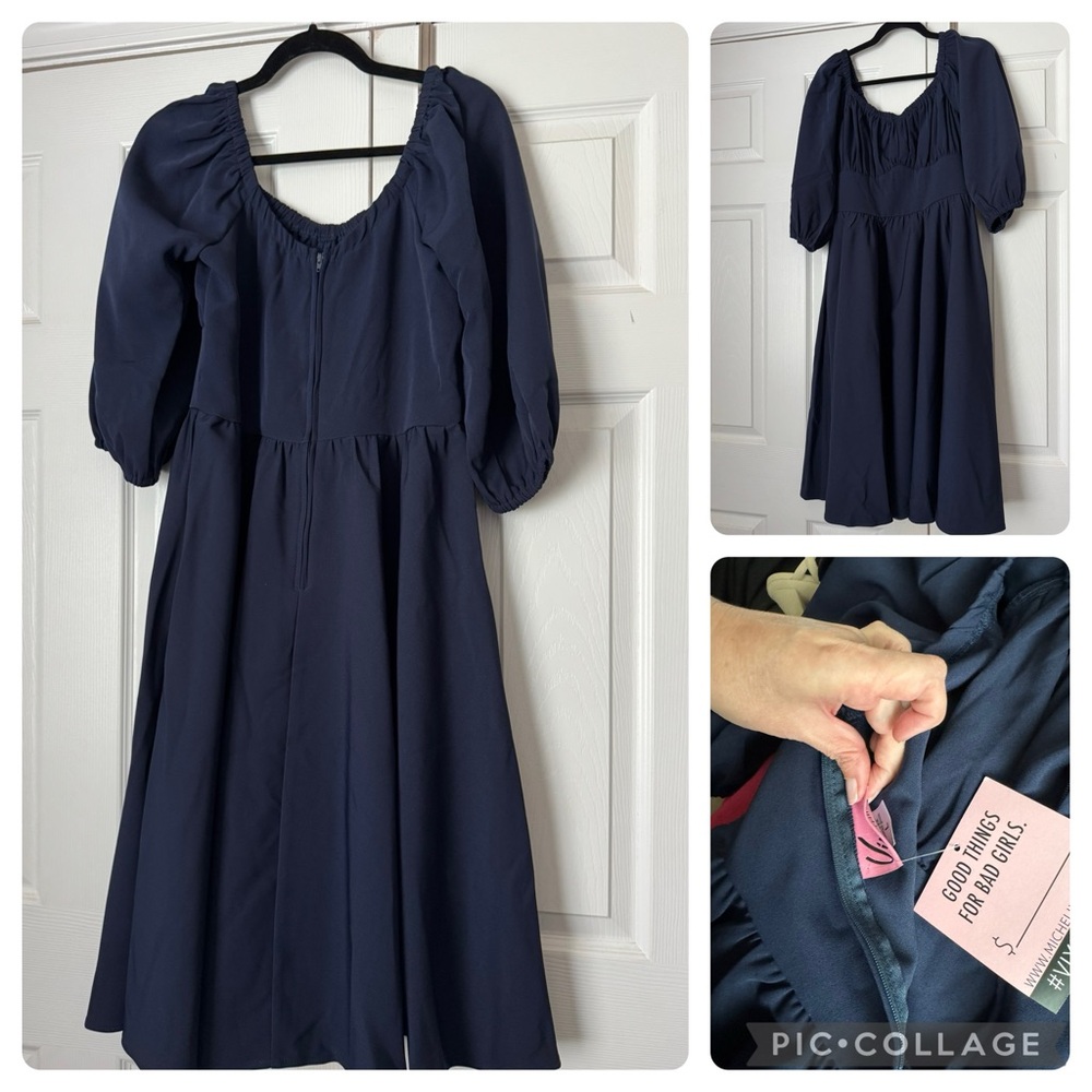 L- Vixen Vacation Dress- Navy- NWT